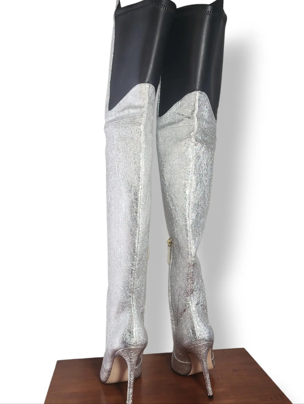 NEW Good American Shimmery Emma Boots Rare